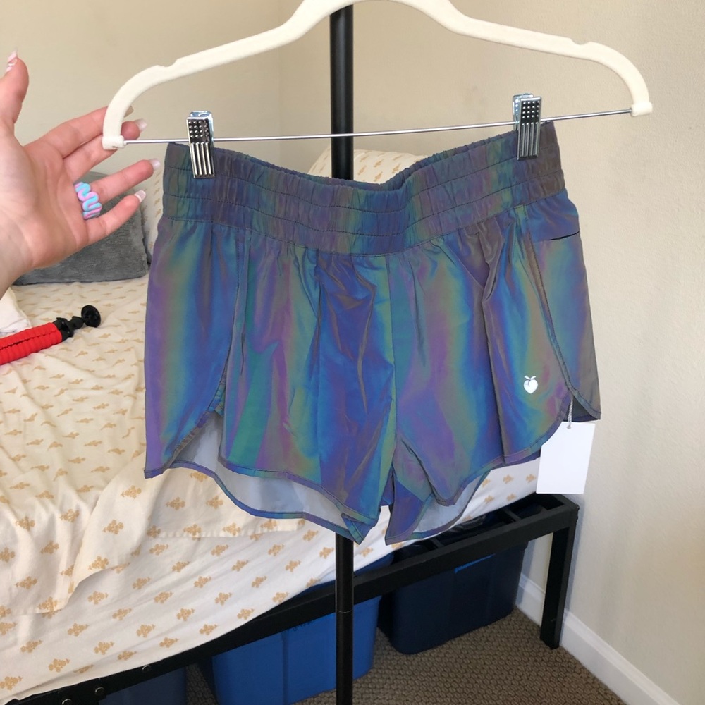 Holographic lined shorts